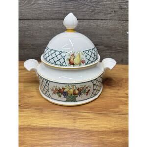 Villeroy & Boch Basket Covered Soup Tureen 8” Vitro Porcelain No Ladle